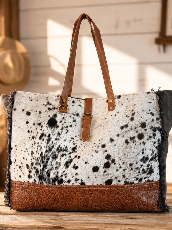 Myra Bag Handbags - New Myra Western Cowhide Weekender Bag Leather Duffel Travel Carry-On Boho